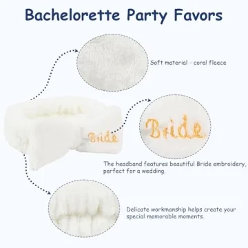 Jaciya Spa Makeup Headband Set - 8 Pack for Bridesmaids