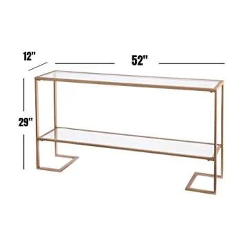 Metal Skinny Console Table with Elegant Mirror Top