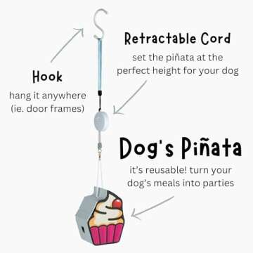 Dog Pinata Treat Dispensing Toys - Pet Puzzle Treat Dispenser Toy for Dogs Mental Stimulation - Small Pinata for Pets to Keep Them Busy with Treats - Pets Enrichment Games for Dog Birthday and Play