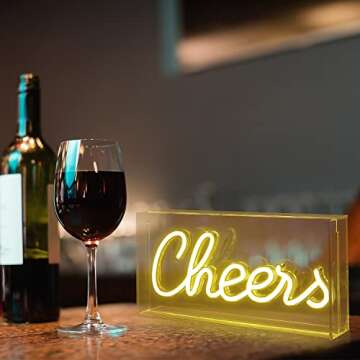 Cheers Neon Sign USB Powered LED Light Wall Decor