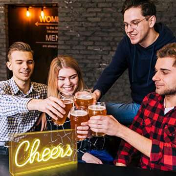 Cheers Neon Sign USB Powered LED Light Wall Decor