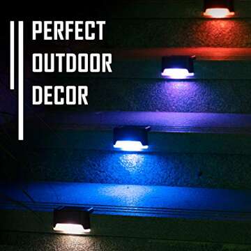 SOLPEX Color Changing Solar Deck Lights, 16 Pack Waterproof LED Lights for Decks, Stairs, Fences, Ya...