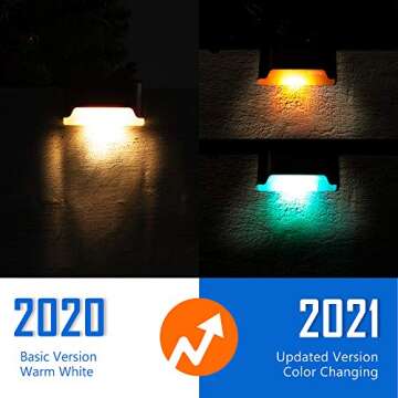 SOLPEX Color Changing Solar Deck Lights, 16 Pack Waterproof LED Lights for Decks, Stairs, Fences, Yards and Patios