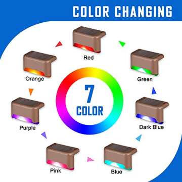 SOLPEX Color Changing Solar Deck Lights, 16 Pack Waterproof LED Lights for Decks, Stairs, Fences, Yards and Patios