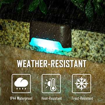 SOLPEX Color Changing Solar Deck Lights, 16 Pack Waterproof LED Lights for Decks, Stairs, Fences, Yards and Patios