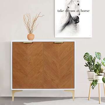 Anmytek Modern 2 Door Accent Storage Cabinet - Chic & Versatile Furniture