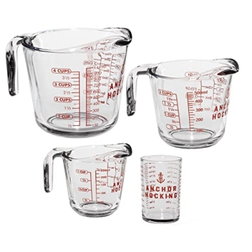 Versatile Anchor Hocking Glass Measuring Cups for Precision