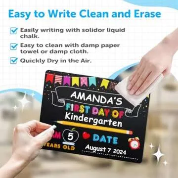 Double Sided First Day of School Sign Board - 9 x 12