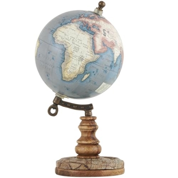 Deco 79 10" Brown Plastic Globe with Wood Base - Elegant Decor
