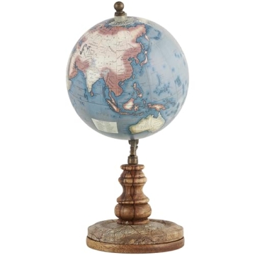 Deco 79 10" Brown Globe with Wood Base for Home Decor
