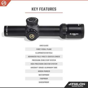 Athlon Optics 212103: Ares Etr 1-10X24 Riflescope Atmr2 Ffp Ir Moa Reticle