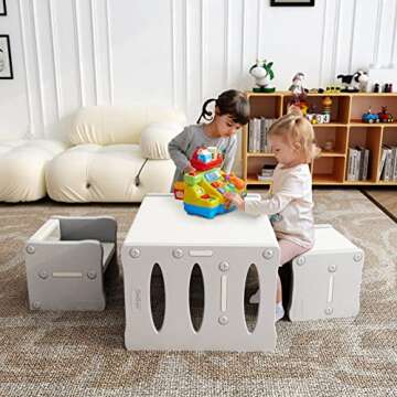 BanaSuper Kid's Table and 2 Chairs Set for Toddlers