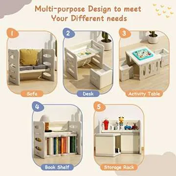 BanaSuper Kid's Table and 2 Chairs Set for Toddlers