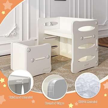 BanaSuper Kid's Table and 2 Chairs Set for Toddlers