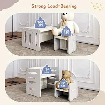 BanaSuper Kid's Table and 2 Chairs Set for Toddlers