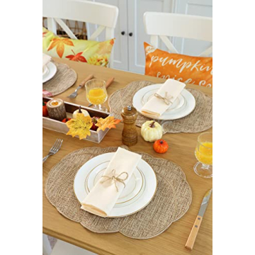 Feuille Fall Placemats Set of 4 Pumpkin Design Perfect for Fall