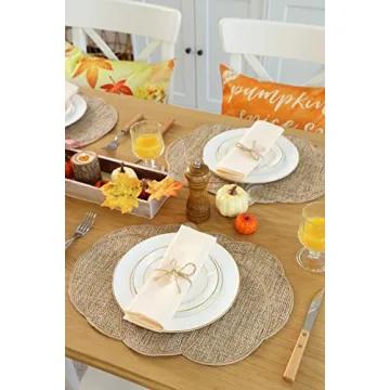 Feuille Fall Placemats Set of 4 Pumpkin Design Perfect for Fall