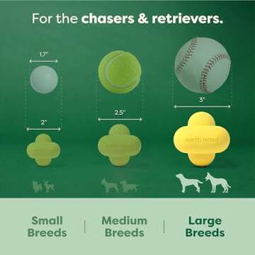 Earth Rated Dog Ball, Interactive Fetch Toy for All Breeds, Comes in Multiple Sizes, Made with Natural Rubber, Perfect for Indoor and Outdoor Use, Large, Yellow