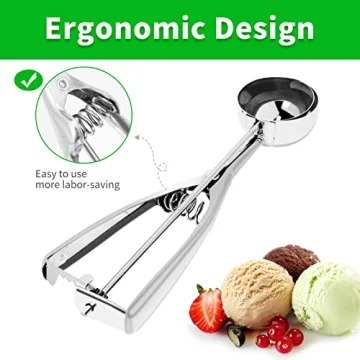 AOULELA 3PCS Stainless Steel Ice Cream Cookie Scoop Set