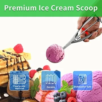 AOULELA 3PCS Stainless Steel Ice Cream Cookie Scoop Set