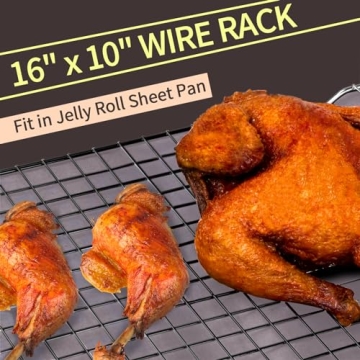 BRIOUT Baking Cooling Rack 16x10 Inches - Oven Safe
