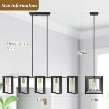 5-Light Decorative Chandelier for Dining Room or Kitchen