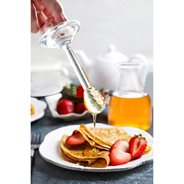 Mkono Glass Honey Pot with Dipper – 14 oz Elegant Design