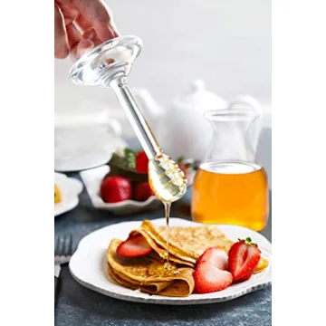 Mkono Glass Honey Pot with Dipper – 14 oz Elegant Design
