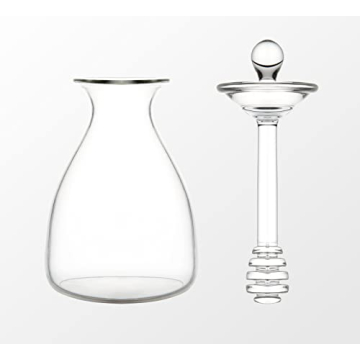 Mkono Glass Honey Pot with Dipper – 14 oz Elegant Design