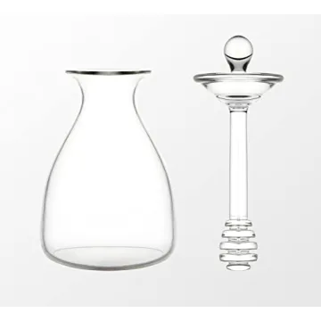 Mkono Glass Honey Pot with Dipper – 14 oz Elegant Design