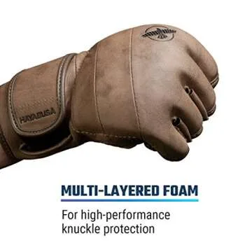 Hayabusa T3 LX Leather 4oz MMA Fight Gloves for Men & Women - Brown, Small
