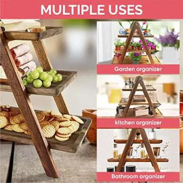 Elegant 3-Tier Acacia Wooden Tray Stand for Entertaining