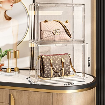 Elegant Clear Handbag Storage Organizer for Clutter-Free Spaces
