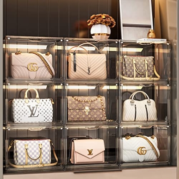 Elegant Clear Handbag Storage Organizer for Clutter-Free Spaces