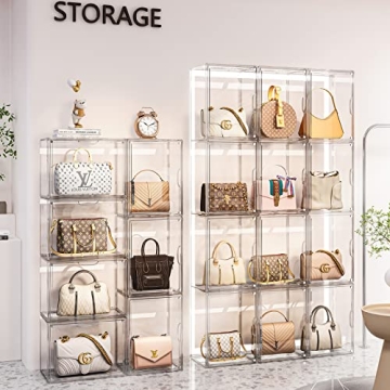 Elegant Clear Handbag Storage Organizer for Clutter-Free Spaces
