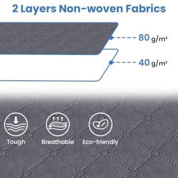 Fab totes 8 Pack Clothes Storage, Foldable Thick Fabric Blanket Storage Bags, Storage Containers for Organizing Bedroom, Closet, Clothing, Comforter, Organization and Storage with Handle,Grey