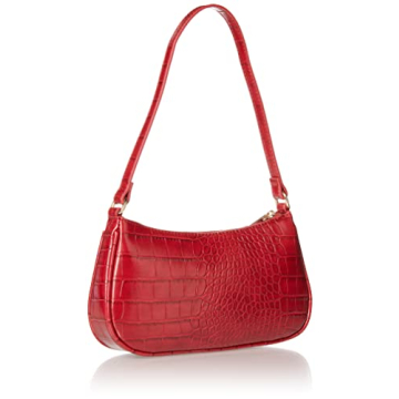 Stylish Oxblood Croc Embossed Shoulder Bag by The Drop