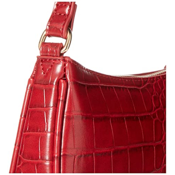 Stylish Oxblood Croc Embossed Shoulder Bag by The Drop
