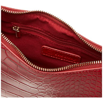 Stylish Oxblood Croc Embossed Shoulder Bag by The Drop