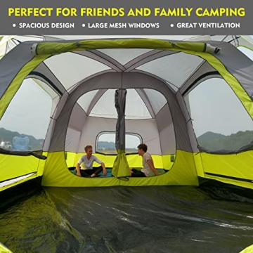 Wolf Walker 10 Person Family Camping Tent with 2 Rooms
