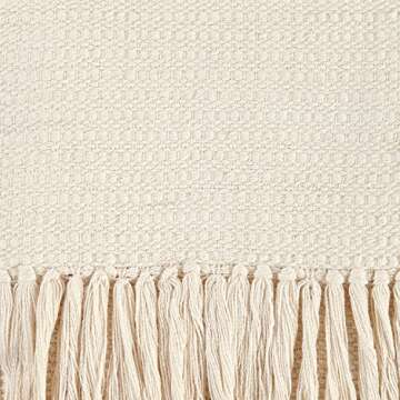 Amazon Brand – Rivet Modern Global-Inspired Boho Textured Tassel 100% Cotton Throw Blanket, Gray