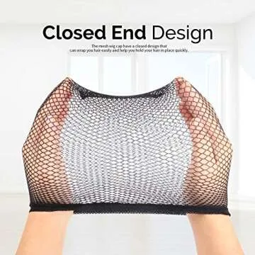 Fandamei 6PCS Wig Cap, 6PCS Black Mesh Wig Cap Net, Closed End Hair Mesh Net, Liner Weaving Caps for Women, Men, Kids, Wig Caps for Halloween, Cosplay