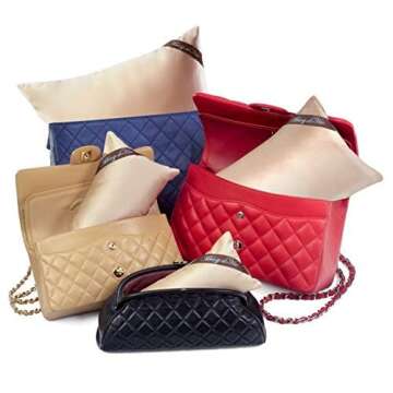 Bag-a-Vie Purse Pillow Shaper Insert - Luxury Purse and Handbag Shapers [4-Pack] - Champagne