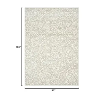 Beige Cheetah Print Area Rug 7'9"x10'2" Durable Accent