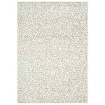 Beige Cheetah Print Area Rug 7'9"x10'2" Durable Accent