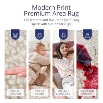 Beige Cheetah Print Area Rug 7'9"x10'2" Durable Accent