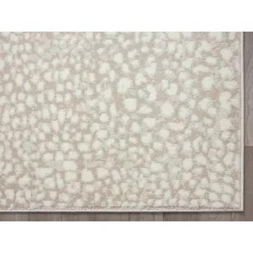 Beige Cheetah Print Area Rug 7'9"x10'2" Durable Accent
