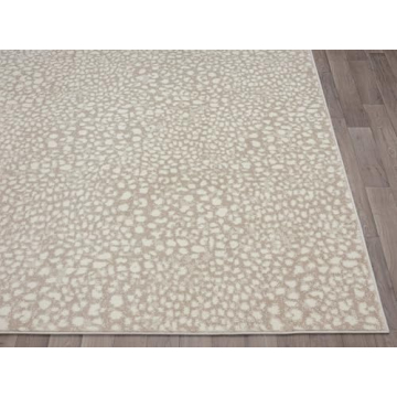 Beige Cheetah Print Area Rug 7'9"x10'2" Durable Accent