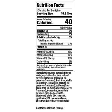 neuroSONIC | Superfruit Infusion | Functional Beverage for Focused Energy, Lightly Carbonated, Vegan & Low Sugar; 16.9 Fl Oz (Pack of 12)