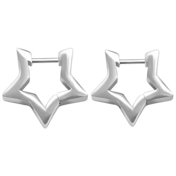 Star Earrings Silver Cute Hoop Earrings for Women – Perfect for Sensitive Ears!
